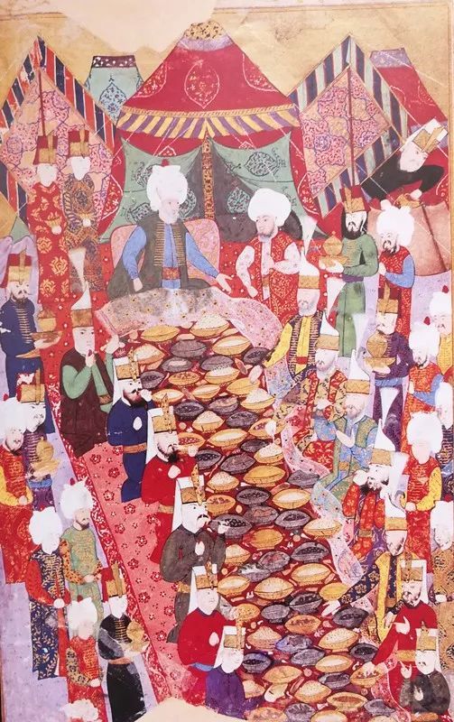 宫廷实录插画"宴飨新军",16世纪
