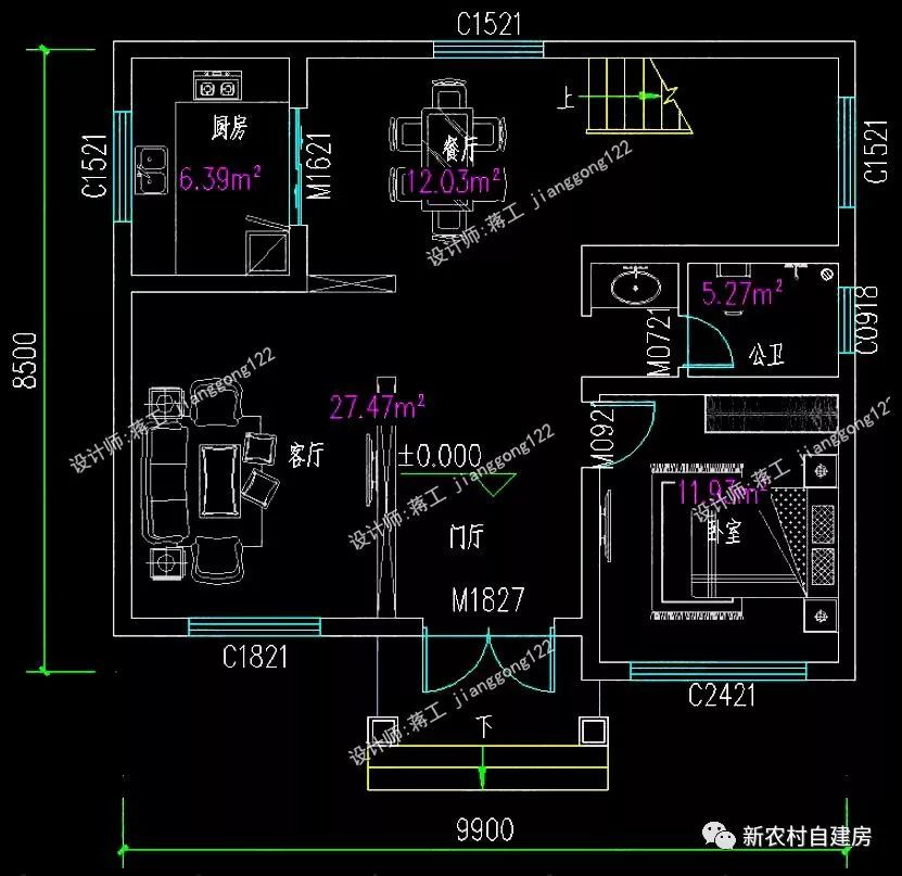 13米×9米自建房图纸,13×11米农村建房图纸 10×9米自建房怎么盖?两款两层图纸,一款20万一款25万