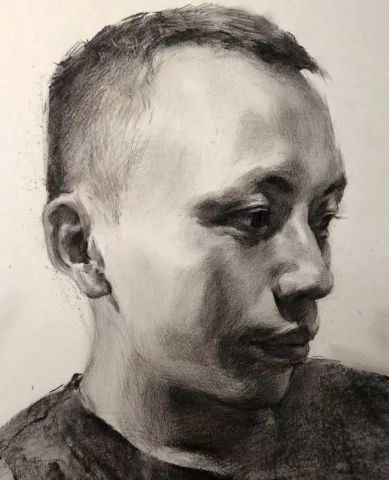 朱传奇教你画偏逆光源的男中年素描头像