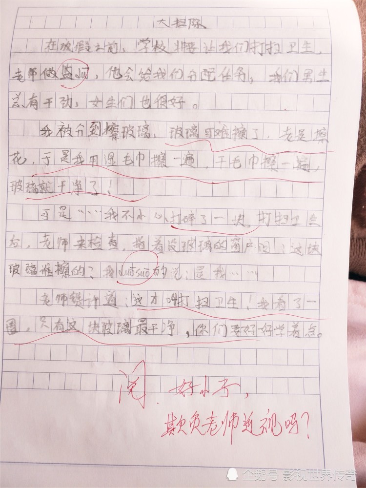 小学奇葩作文《大扫除》火了,家长心凉凉,老师