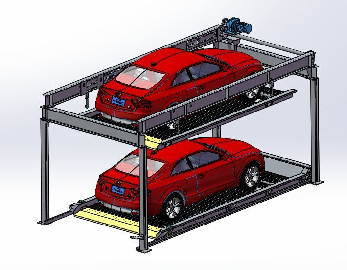 户用型单车位双层立体泊车设备安装效果图
