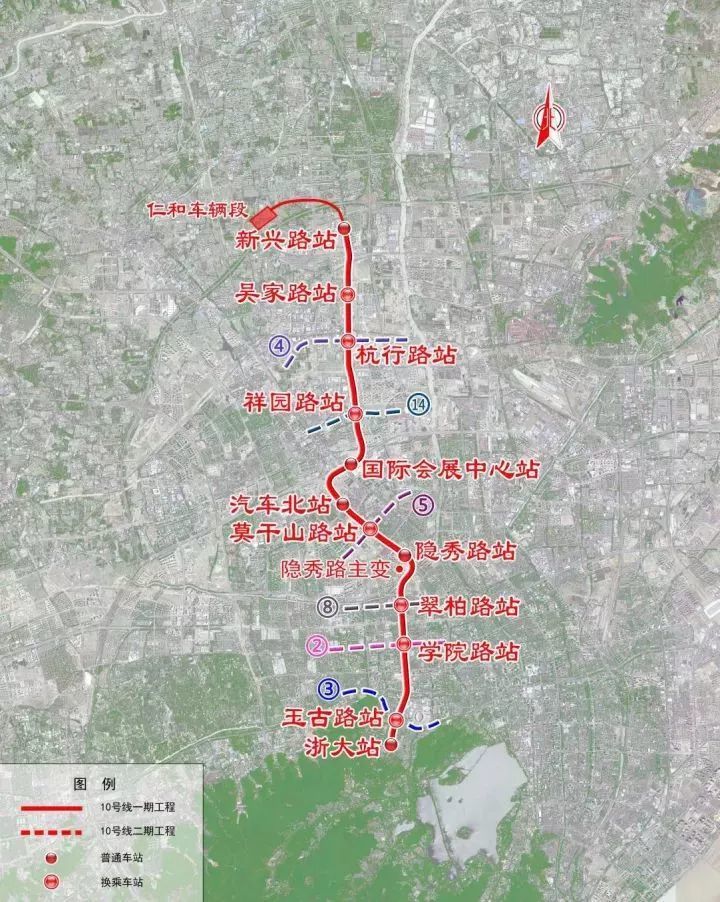 地铁10号线将进一步往北,与杭州到德清的杭德城际铁路同台换乘.