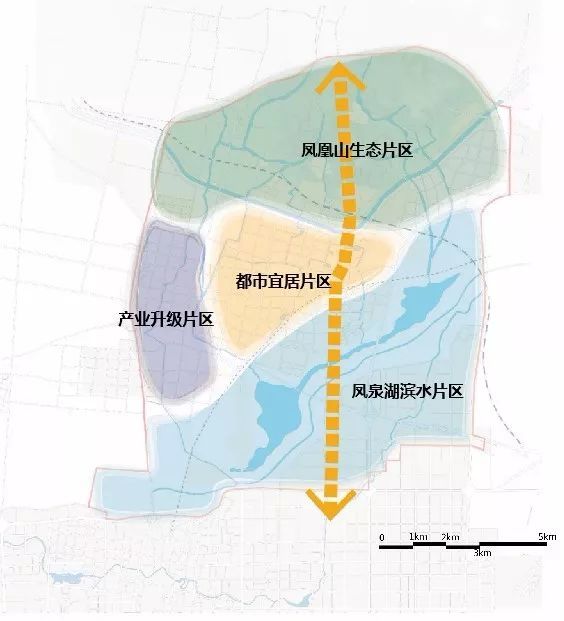 凤泉湖滨水片区是生态城山水环境核心区,以城市公共服务,商务,旅游