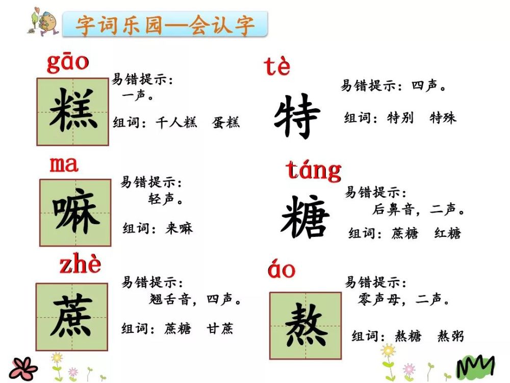 统编版语文二年级下册第6课千人糕微课知识点