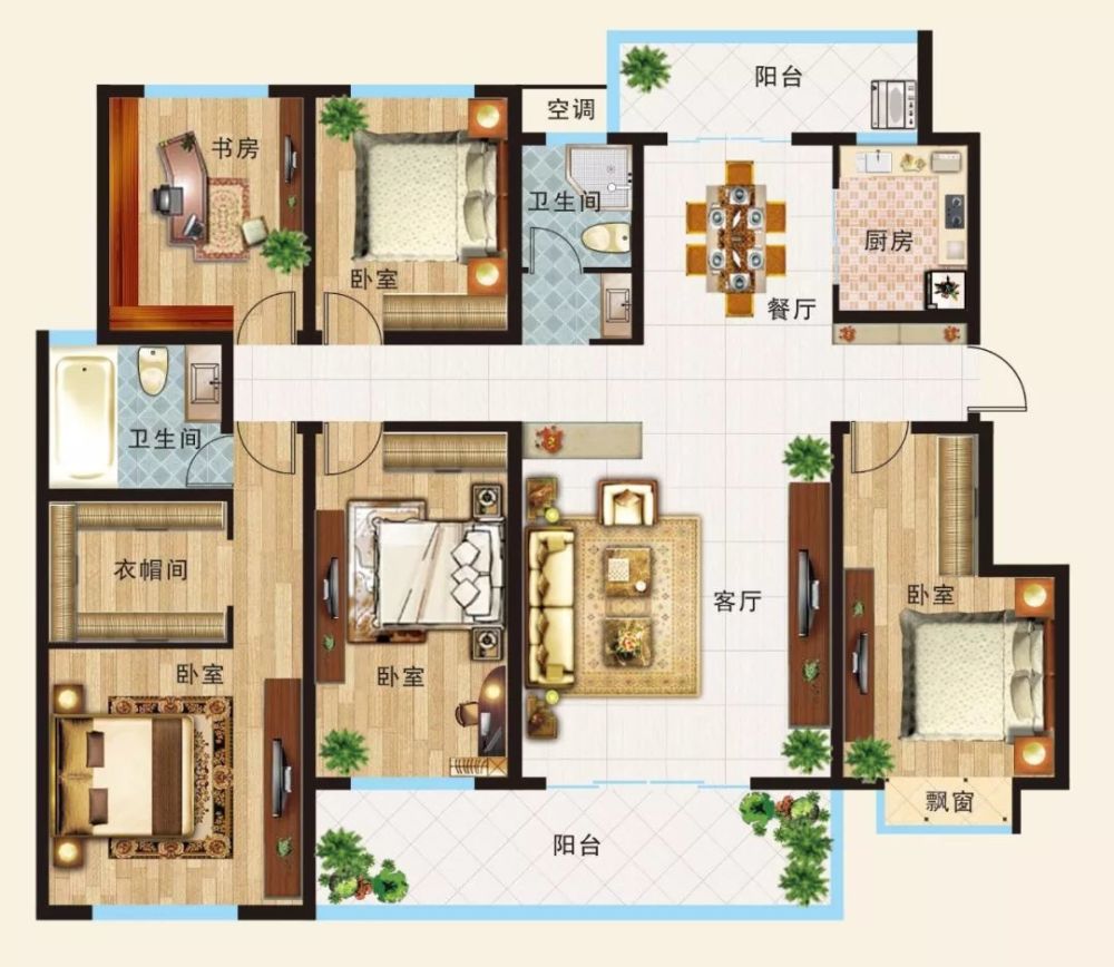 五室两厅一厨两卫 约 180.2㎡