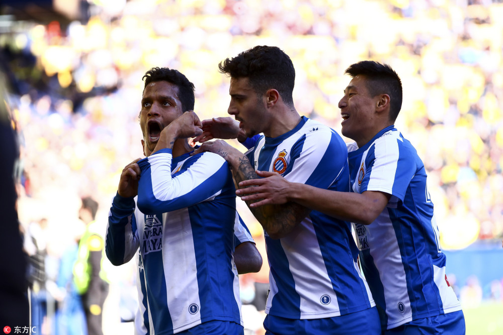 武磊西甲首秀策动进球 西班牙人两球落后2-2追