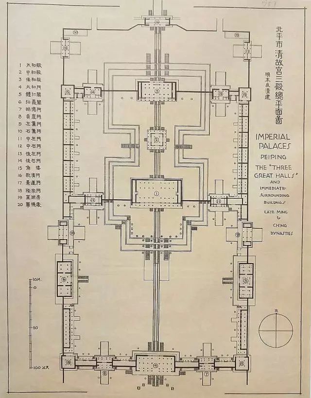 箱内格局同寿字纹,梁思成手绘故宫三大殿线图 神似