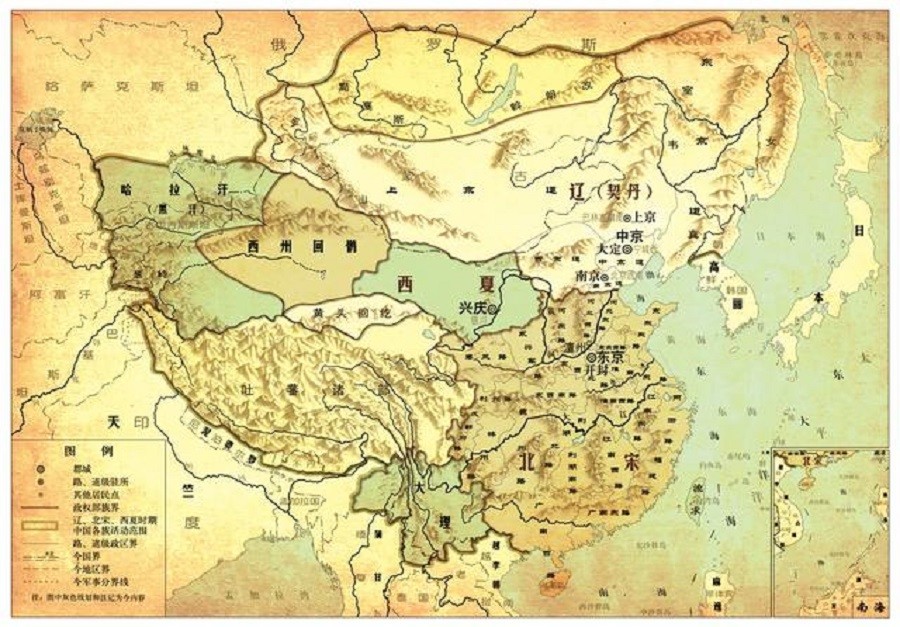 宋辽疆域图 图片来自网络