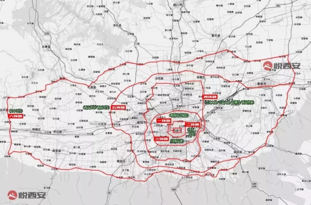 大西安"六环"道路体系规划