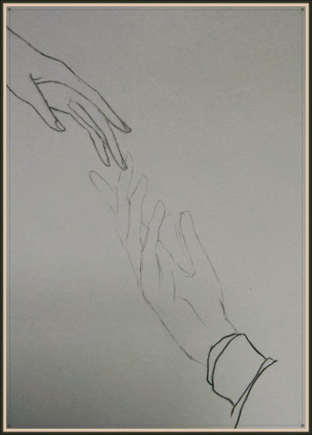美术生画"牵手"画面,成品看哭众人,爱情:这一次又要像