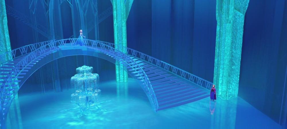 冰雪奇缘:艾莎的冰雪城堡由50名画师共同完成,制作精细到雪花