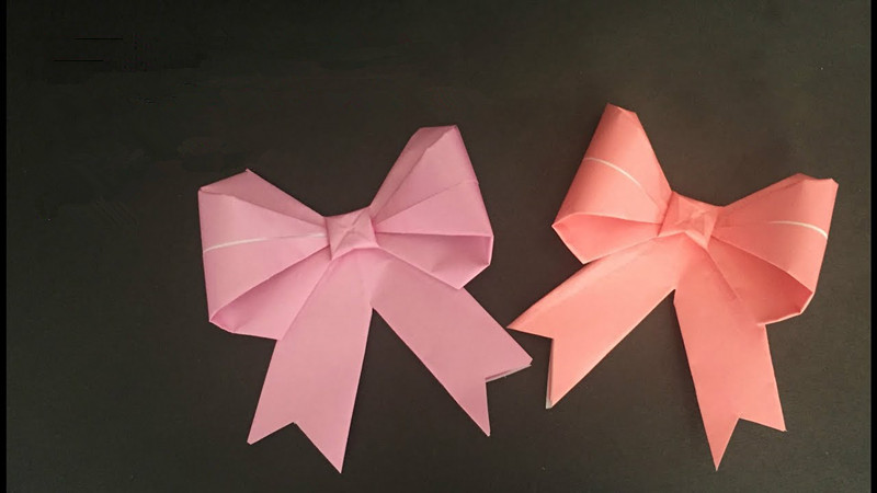 女生都喜欢的精美蝴蝶结折纸,做法非常简单一张纸完成