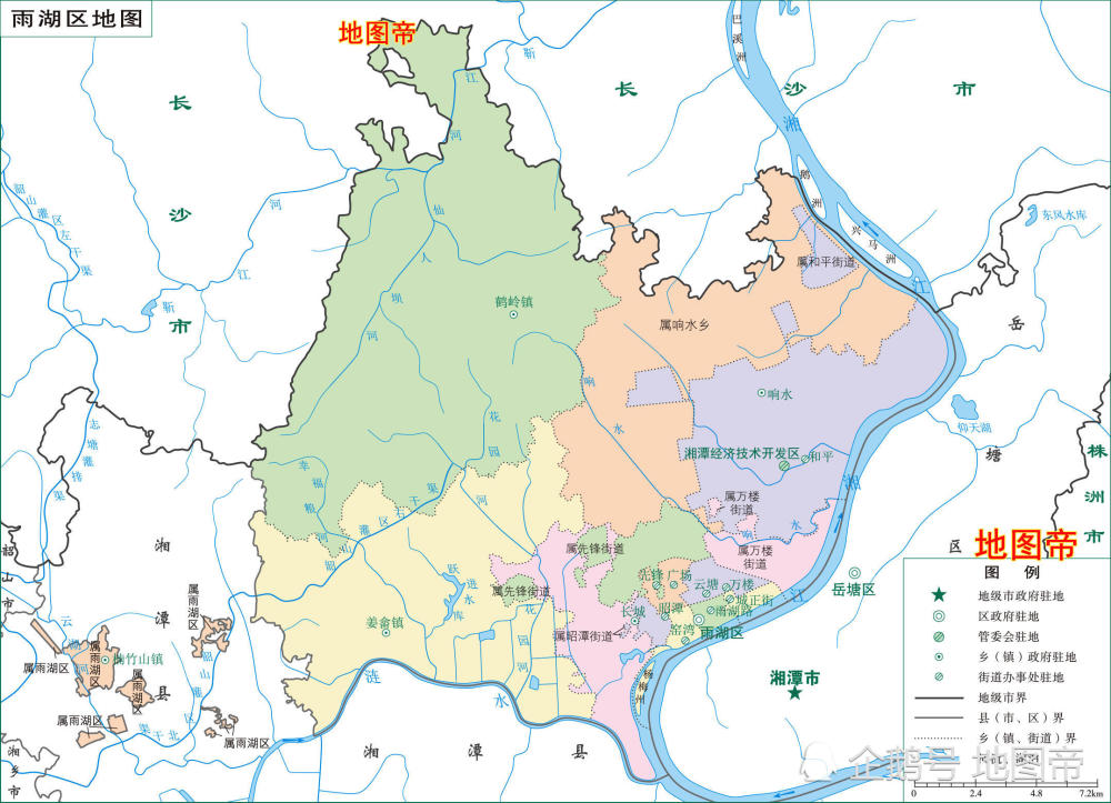 几张图快速了解湖南省湘潭市区划