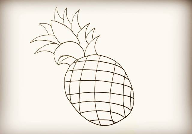 简笔画菠萝