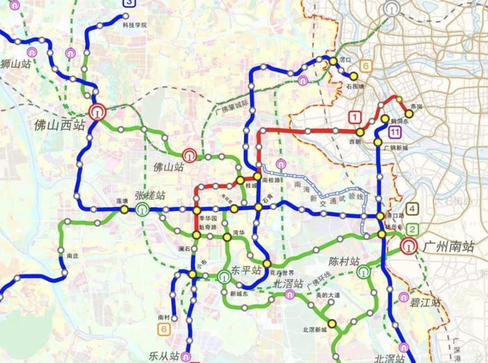 佛山市轨道交通建设规划(2017-2022年)