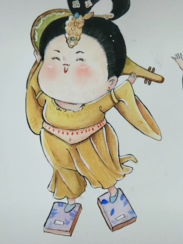 看完水彩版的唐朝呆萌小贵妃,这就