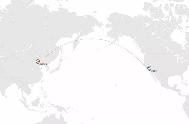 9845km 本航线是国航系上海出发的最长航线,亦是国航系欧洲航线中最长