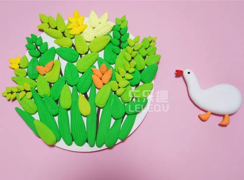 儿童画创意|美绝了的手工粘土教程,揉揉捏捏一幅春天主题画!