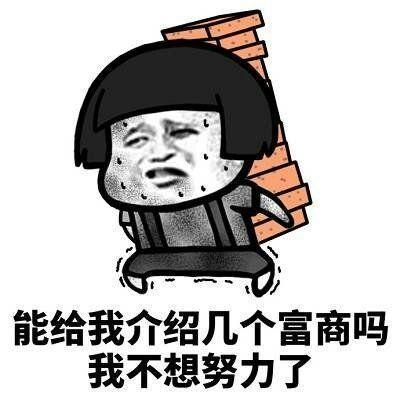 沙雕表情包之"富婆我不想努力了"