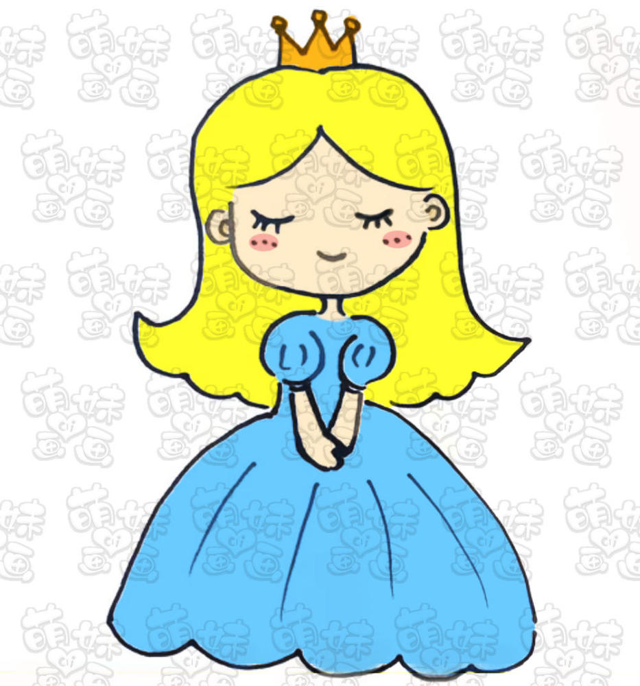 学画漂亮又简单的小公主简笔画,可以涂上不同的颜色哦!