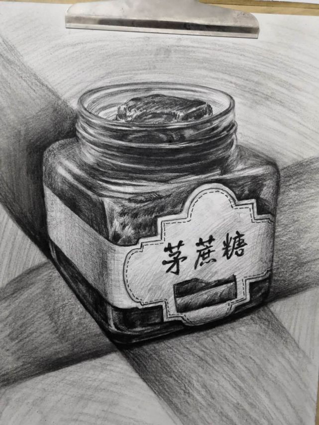 素描静物 苹果 玻璃杯