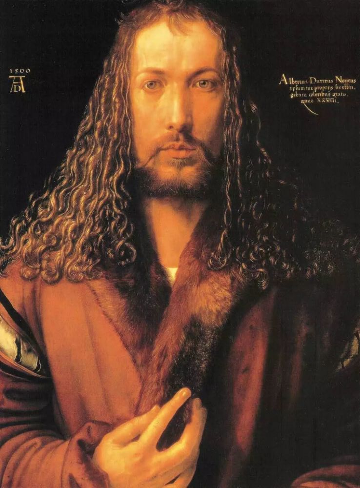 丢勒29岁的《自画像》,正面的耶稣形象