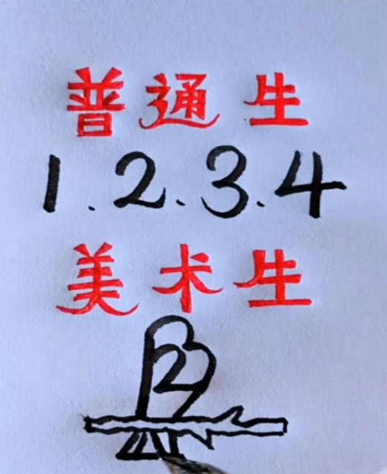 用数字1234做幅画,美术生的脑洞,不得不让人服!