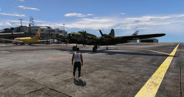 富兰克林带你在《gta5》游戏中体验空中堡垒轰炸机