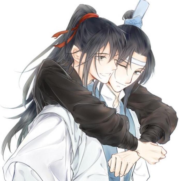 8月火了一组魔道祖师动漫头像蓝忘机背起魏无羡好甜蜜