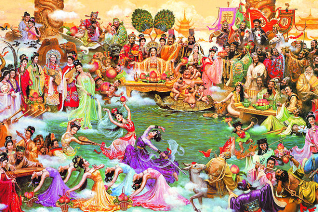 王母娘娘举办蟠桃宴(猜一成语)_王母娘娘的蟠桃园图片(3)