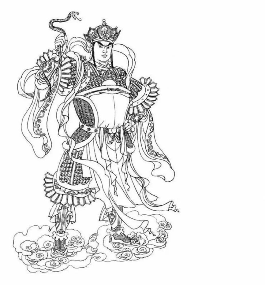 线描白描:神话人物图