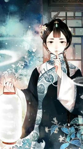 古风唯美·壁纸:星月隐暗江河混沌,我提着这半盏油灯