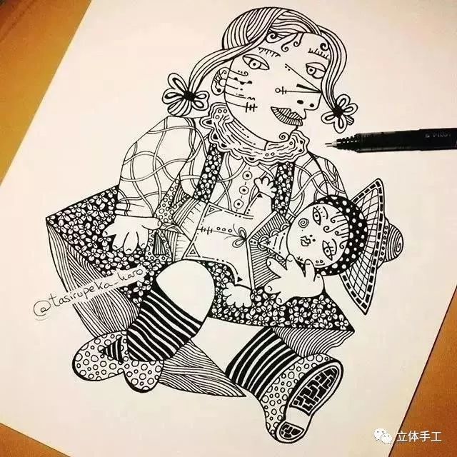 黑白线描形式下的世界名画居然这么好看!