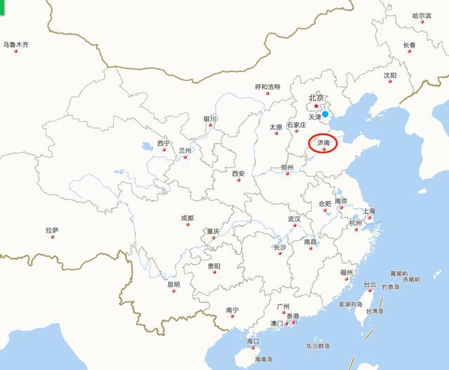 一,济南简介 1.地理位置图