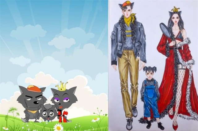从此过上了幸福的生活,长大后的他们比如今要帅的多了,特别是红太狼