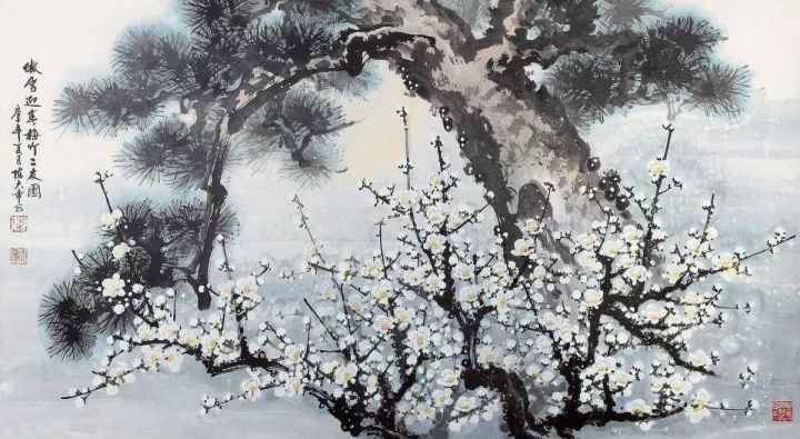 他用"没骨点染"法,开画梅一代新风