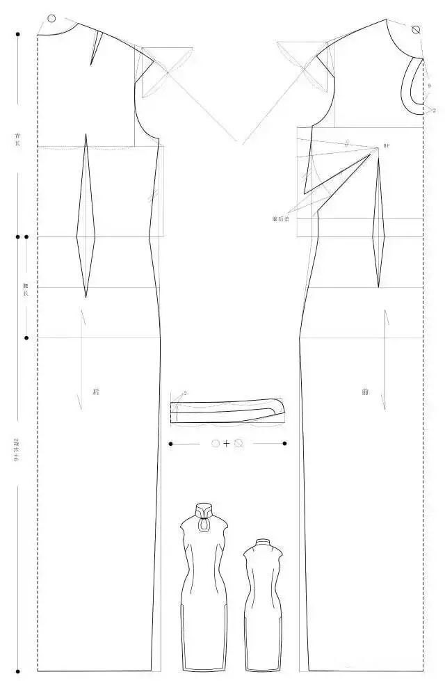 超级详细的旗袍的纸样制版和缝制工艺流程图解