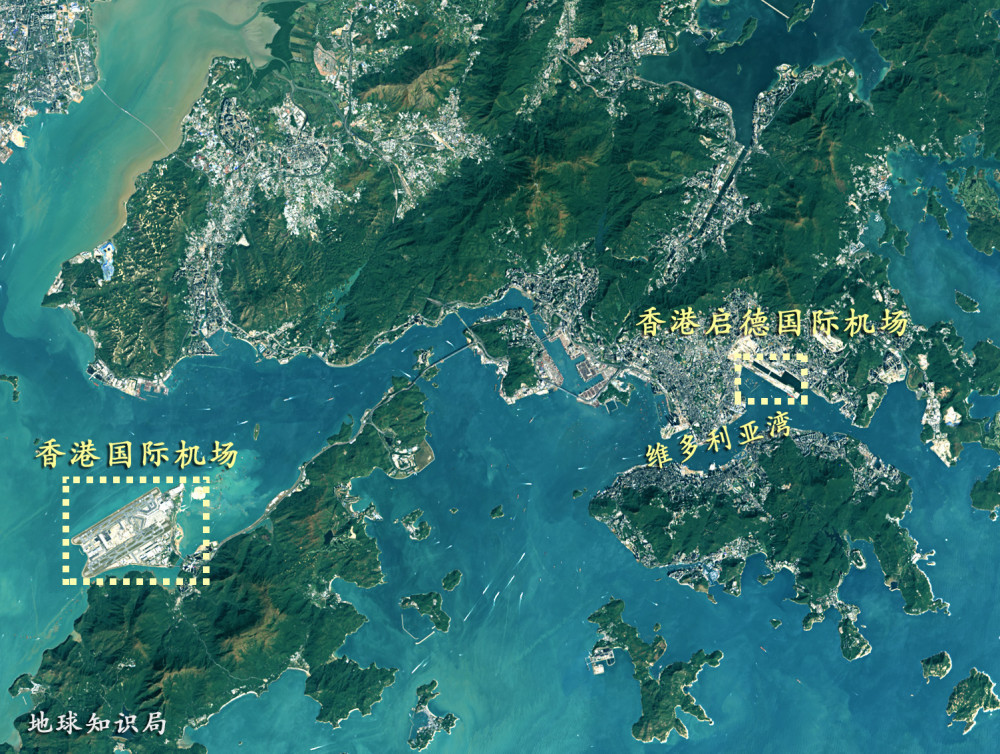 填海造陆的香港(赤鱲角)国际机场规模要大得多