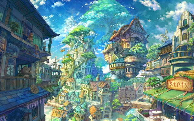 日本动漫高清插画电脑桌面壁纸,这些场景你还记得吗?