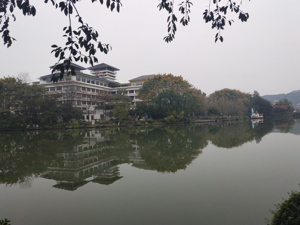 桂林市免费景区榕湖早晨风光