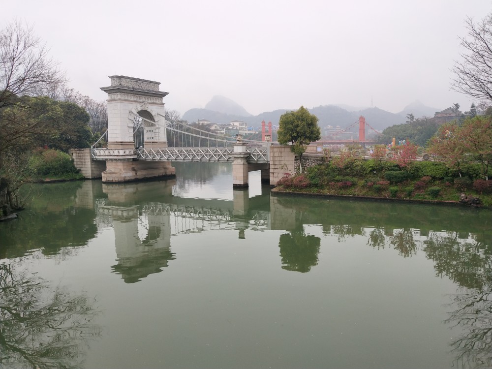 桂林市免费景区榕湖早晨风光