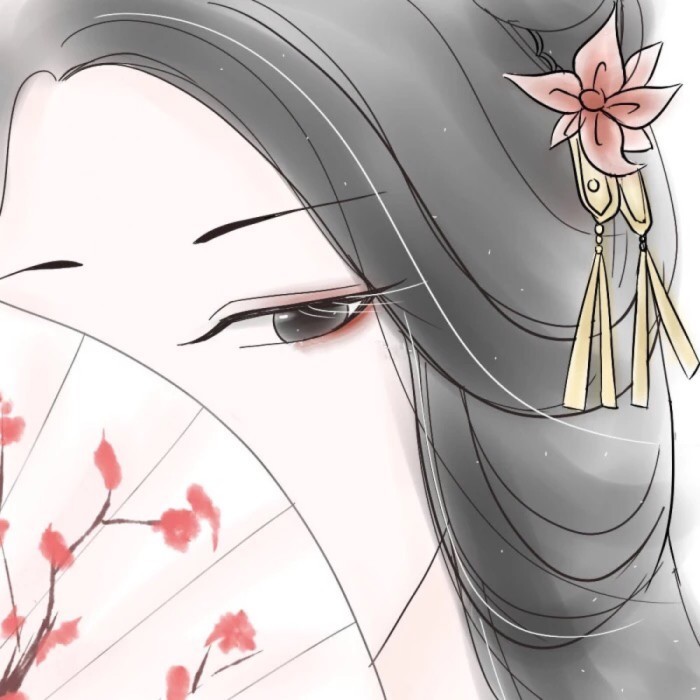 清雅简约·古风·女生头像:"青丝绕手,情字绕口"