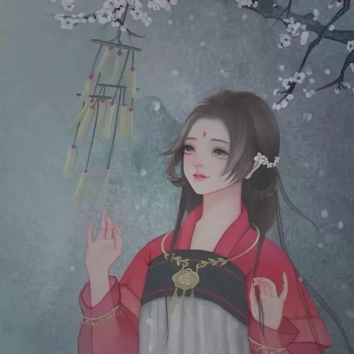 古风·浮生若梦·女生头像:缘不尽,红衣月满雪中天,空悲切.