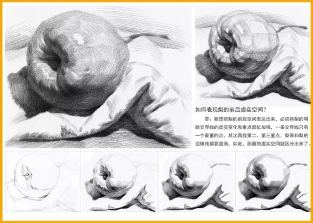 素描中常见的水果,蔬菜画法步骤图,非常详细,一看就会