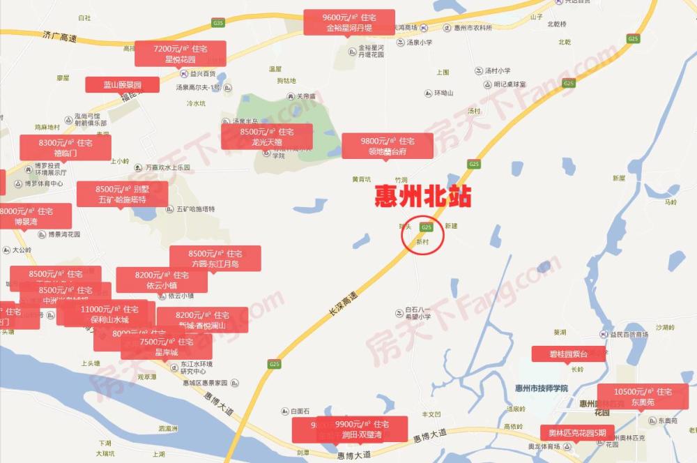惠州北站周边到底有哪些楼盘谁才是真正的高铁物业