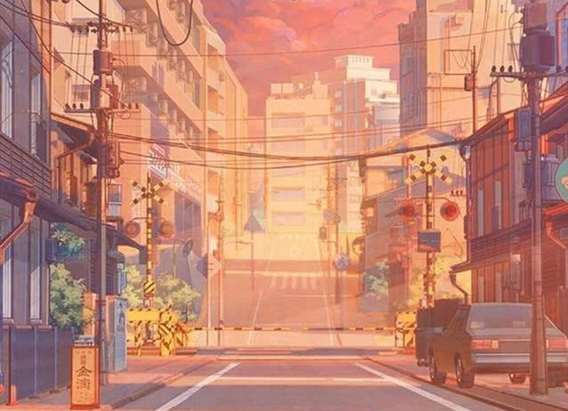 图四:这款是大街上的场景,中间是一条马路,而周围都是人们居住的楼房