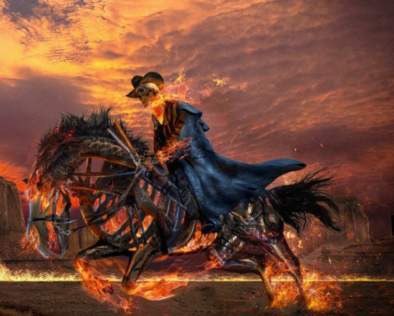在剧中第一代的恶灵骑士,坐骑是一批汗血宝马,要知道在那个时代中,是