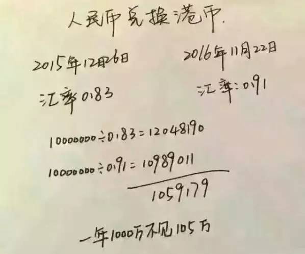 人民币贬值与你无关？100万一年少了10万