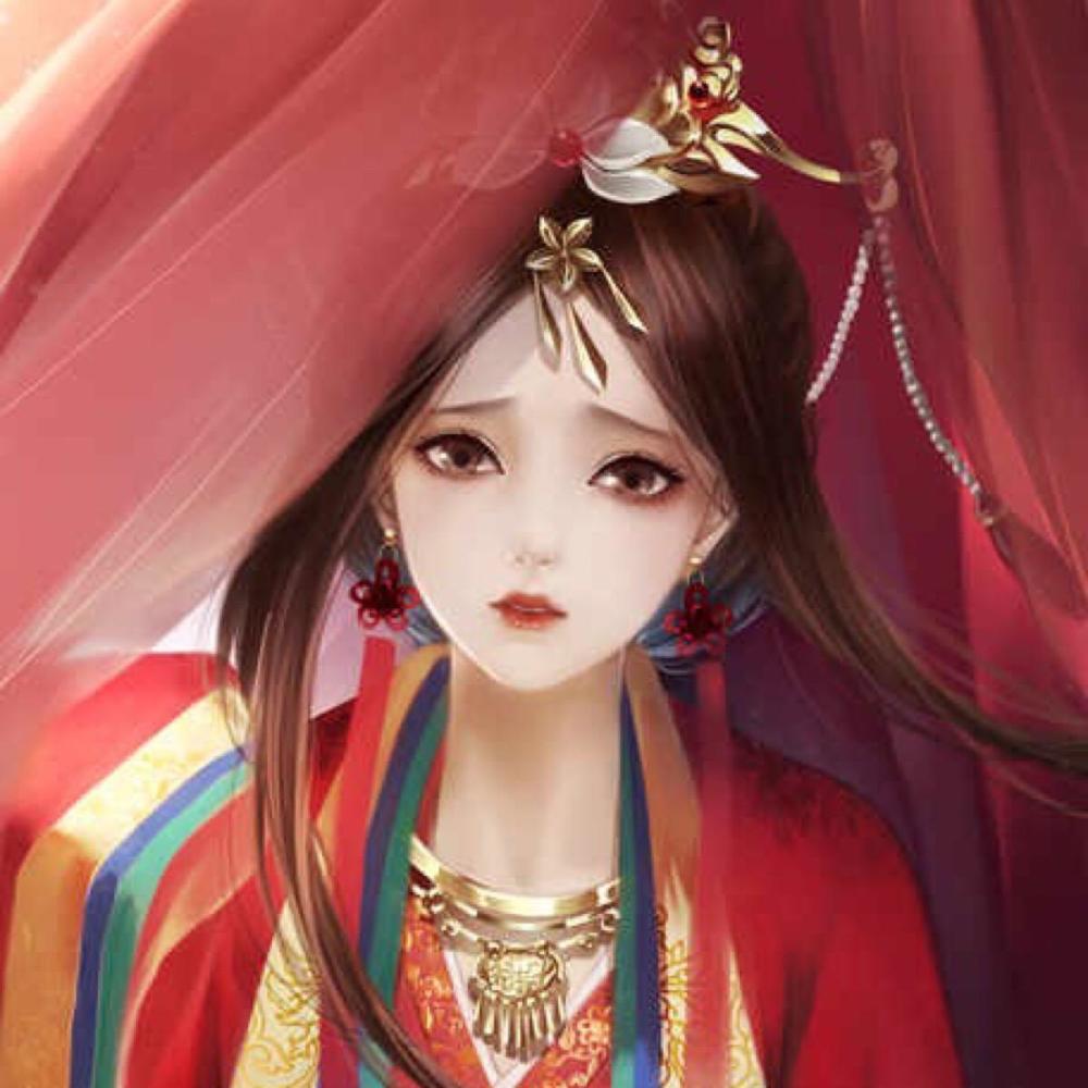 画卿晚·古风·女子头像:"玲珑骰子安红豆,入骨相思知