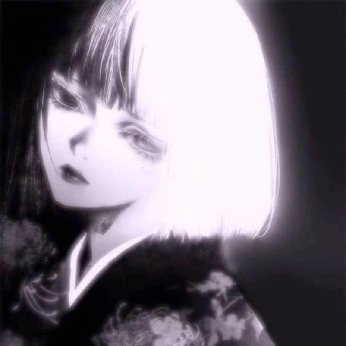 黑白风·动漫女生头像:怨只怨人在风中,聚散都不由我